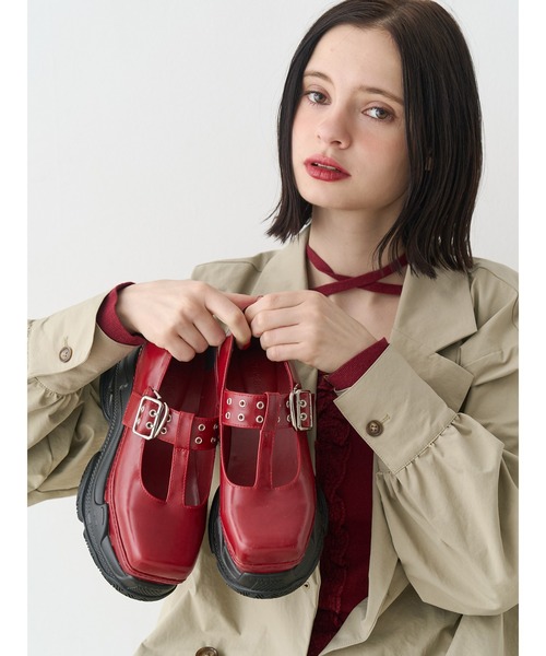 jouetie(ジュエティ)の「厚底スニーカーソールメリージェーンシューズ ローファー 靴(ローファー・レディース・レッド/ブラック・MEDIUM/LARGE)」の17枚目の写真