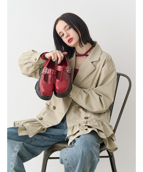 jouetie(ジュエティ)の「厚底スニーカーソールメリージェーンシューズ ローファー 靴(ローファー・レディース・レッド/ブラック・MEDIUM/LARGE)」の19枚目の写真