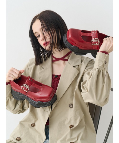 jouetie(ジュエティ)の「厚底スニーカーソールメリージェーンシューズ ローファー 靴(ローファー・レディース・レッド/ブラック・MEDIUM/LARGE)」の18枚目の写真