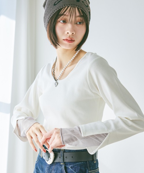 PAGEBOY(ページボーイ)の「エンジェルパールチェーンネックレス(ネックレス・レディース・ブラック/シルバー・FREE)」の10枚目の写真