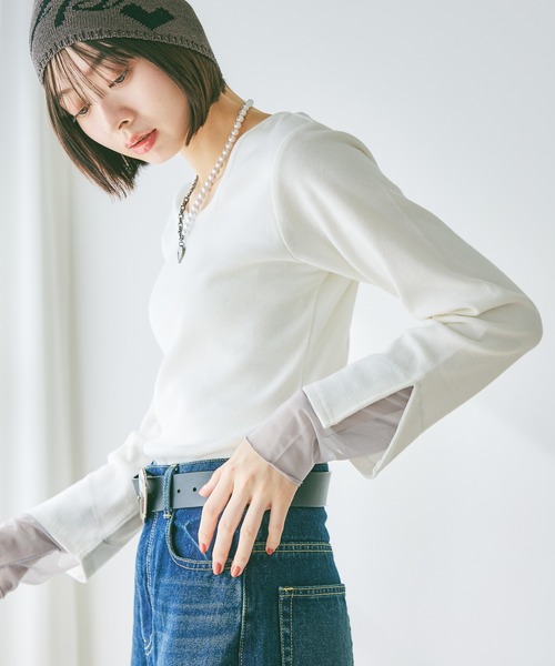 PAGEBOY(ページボーイ)の「エンジェルパールチェーンネックレス(ネックレス・レディース・ブラック/シルバー・FREE)」の12枚目の写真