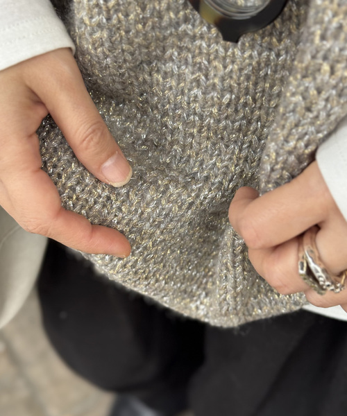 JOURNAL STANDARD LUXE(ジャーナルスタンダード ラックス)の「ラメMIXメッシュベスト(ベスト・レディース・ライトグレー・FREE)」の6枚目の写真