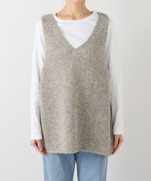 JOURNAL STANDARD LUXE(ジャーナルスタンダード ラックス)の「ラメMIXメッシュベスト(ベスト・レディース・ライトグレー・FREE)」の7枚目の写真