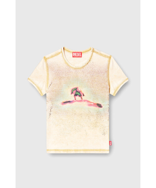 DIESEL(ディーゼル)の「ウィメンズ 半袖トップ T-UNCUTIES-LONG-S10(Tシャツ/カットソー・レディース・ベージュ系その他・X-LARGE/SMALL/LARGE/MEDIUM)」の5枚目の写真