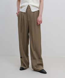 select MOCA | ロールアップツータックワイドストレートスラックス(スラックス)