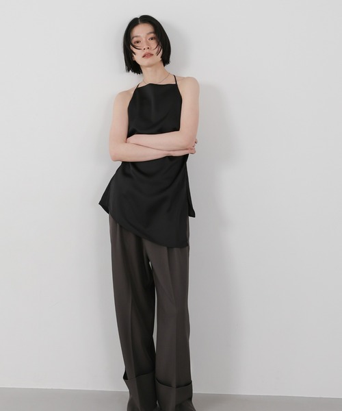 select MOCA（セレクトモカ）の「ロールアップツータックワイドストレートスラックス（スラックス・レディース・チャコールグレー/カーキブラウン・FREE）」の11枚目の写真