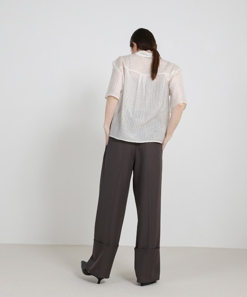 select MOCA（セレクトモカ）の「ロールアップツータックワイドストレートスラックス（スラックス・レディース・チャコールグレー/カーキブラウン・FREE）」の20枚目の写真