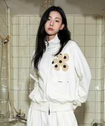 RuNaKi'Hu'（ルナキフ）の「WXJ019 ドットフラワースウェットジップアップ (アイボリー)（ナイロンジャケット）」