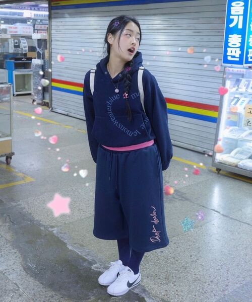 DANGLEDROP（ダングルドロップ）の「DGDPサイドレタリングスウェットバミューダパンツメランジグレー（その他パンツ・レディース・その他・M/S）」の7枚目の写真