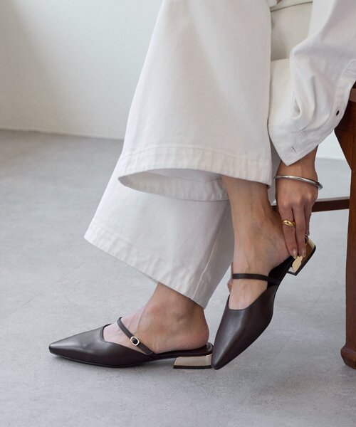 RIVE DROITE(リヴドロワ)の「【さりげないアクセントに】ゴールドポイントミュール(その他シューズ・レディース・ベージュ/ブラウン・LARGE/MEDIUM/SMALL)」の2枚目の写真