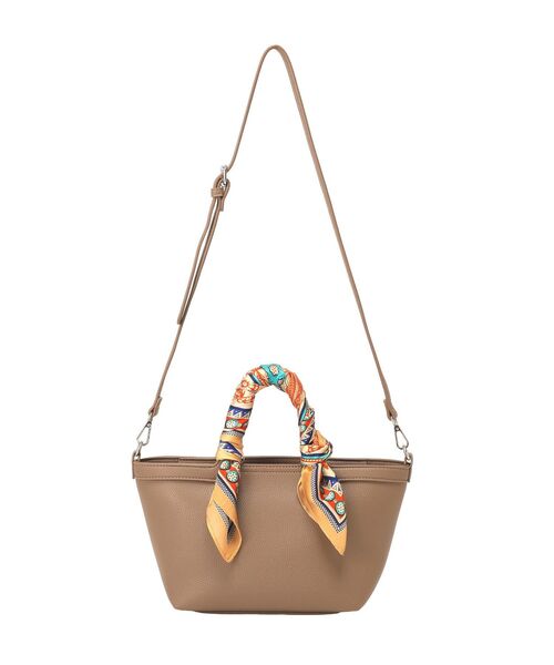 earth music&ecology（アースミュージックアンドエコロジー）の「スカーフSET 2WAYミニトートバッグ（トートバッグ・レディース・モカ/グリーン/ブラック・FREE）」の14枚目の写真