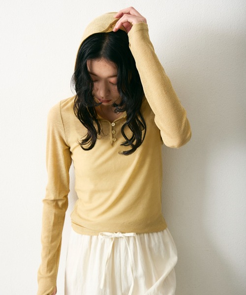 Lutim by u（ルチバイユー）の「ドライリブシアーフーディーティー（その他トップス・レディース・ブラック/アイボリー/イエロー・FREE）」の20枚目の写真