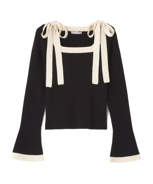 JILL by JILL STUART(ジルバイジルスチュアート)の「肩リボン配色ニット(ニット/セーター・レディース・ラベンダー/ブラック/ホワイト・FREE)」の8枚目の写真