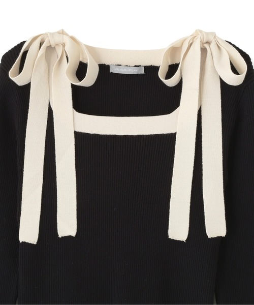 JILL by JILL STUART(ジルバイジルスチュアート)の「肩リボン配色ニット(ニット/セーター・レディース・ラベンダー/ブラック/ホワイト・FREE)」の10枚目の写真