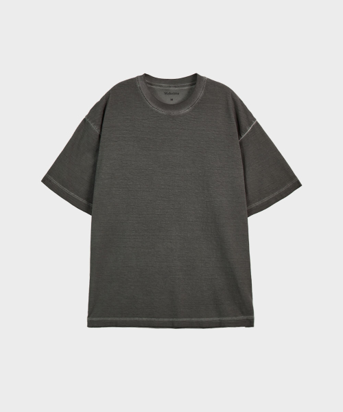MAKEITTO(メイキット)の「ピグメントウォッシングオーバーサイズクルーネック半袖Tシャツ_チャコール(Tシャツ/カットソー・メンズ・その他・M/L/XL/XXL)」の2枚目の写真