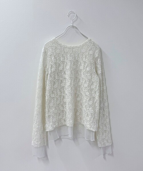 fredy emue（フレディエミュ）の「チュールレイヤードレースロンTシャツ（Tシャツ/カットソー・レディース・ブラック/オフホワイト・38）」の17枚目の写真