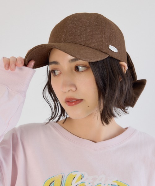 RODEO CROWNS WIDE BOWL(ロデオクラウンズワイドボウル)の「デニムリボンキャップ(キャップ・レディース・ブラウン/ブルー/ブラック・FREE)」の9枚目の写真