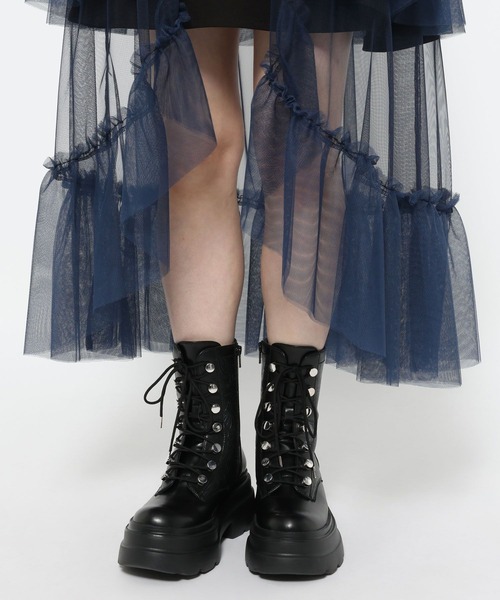 HARE（ハレ）の「バイカラーチュールベルトスカート(HARE)（スカート・レディース・ブルー/ブラック・FREE）」の9枚目の写真