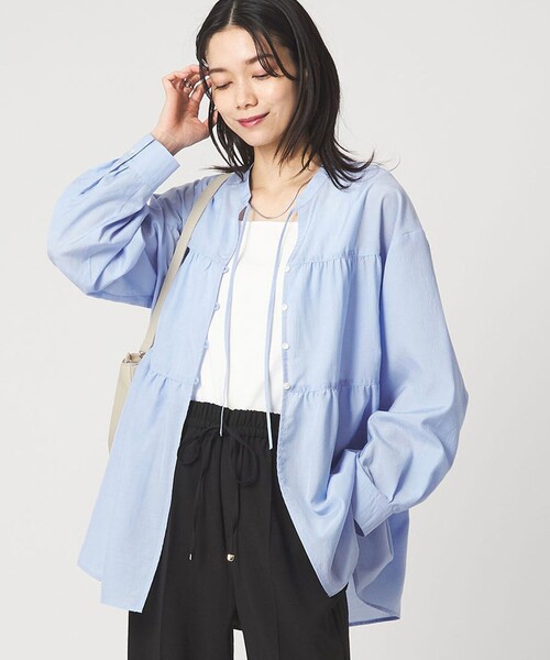 ボリューム ギャザー ハオリ ブラウス UVカット 接触冷感（シャツ