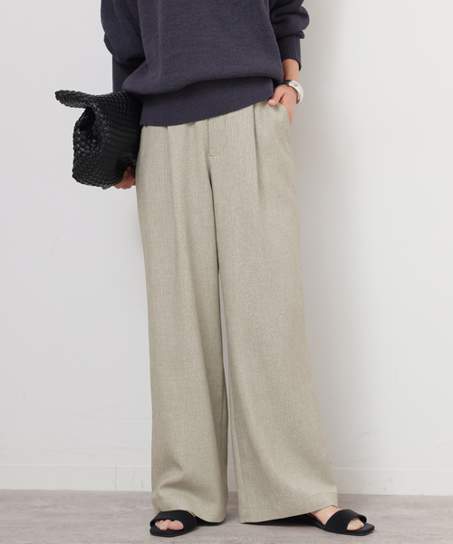 JOURNAL STANDARD relume（ジャーナルスタンダード　レリューム）の「［26SS新作 / 防シワ］メランジドビータックパンツ（スラックス・レディース・ベージュ/ブラウン・36/38）」の2枚目の写真