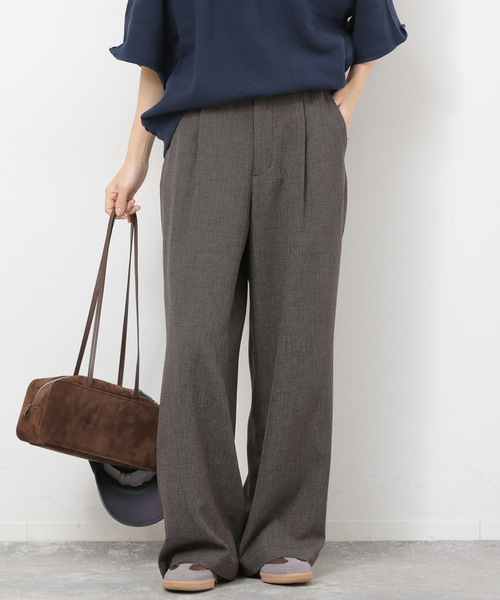 JOURNAL STANDARD relume（ジャーナルスタンダード　レリューム）の「［26SS新作 / 防シワ］メランジドビータックパンツ（スラックス・レディース・ベージュ/ブラウン・36/38）」の16枚目の写真