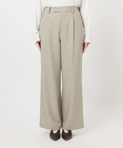 JOURNAL STANDARD relume（ジャーナルスタンダード　レリューム）の「［26SS新作 / 防シワ］メランジドビータックパンツ（スラックス・レディース・ベージュ/ブラウン・36/38）」の9枚目の写真