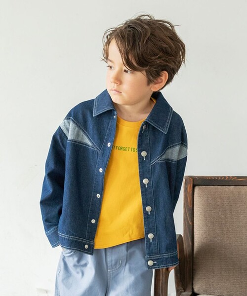 BRANSHES(ブランシェス)の「ライトオンスデニムジャケット(デニムジャケット・キッズ・ネイビー・120/110/150/100/130/140)」の1枚目の写真