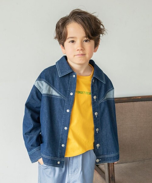 BRANSHES(ブランシェス)の「ライトオンスデニムジャケット(デニムジャケット・キッズ・ネイビー・120/110/150/100/130/140)」の7枚目の写真