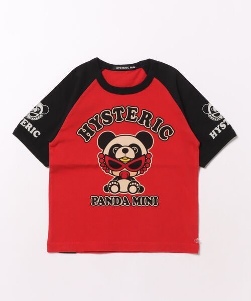 HYSTERIC MINI（ヒステリックミニ）の「PANDA MINI ラグラン半袖Tシャツ（Tシャツ/カットソー・キッズ・ホワイト/レッド・100）」の2枚目の写真