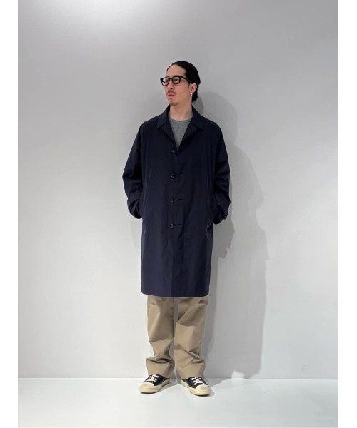 ESTNATION(エストネーション)の「ESTNATION / ウォッシュドナイロンバルマカーンコート(ステンカラーコート・メンズ・ネイビー/ベージュ・46/50/48)」の15枚目の写真