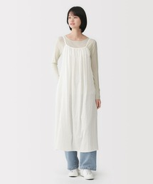 婦人　二重ガーゼ　ドットドビー　キャミワンピース