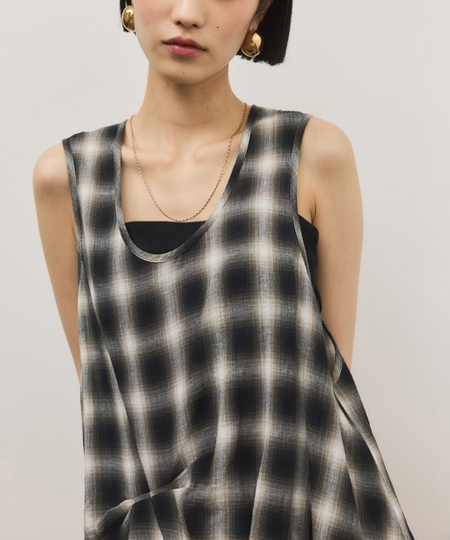 ADAM ET ROPE'（アダムエロペ）の「チェックワンピース（ワンピース・レディース・ブラック系その他・FREE）」の7枚目の写真