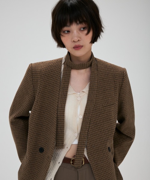 full/fill.(フルフィル)の「ribbon no collar jacket / リボン付きノーカラージャケット(ノーカラージャケット・レディース・グレー/ブラウン/ベージュ・FREE)」の20枚目の写真