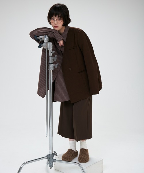 full/fill.(フルフィル)の「ribbon no collar jacket / リボン付きノーカラージャケット(ノーカラージャケット・レディース・グレー/ブラウン/ベージュ・FREE)」の12枚目の写真