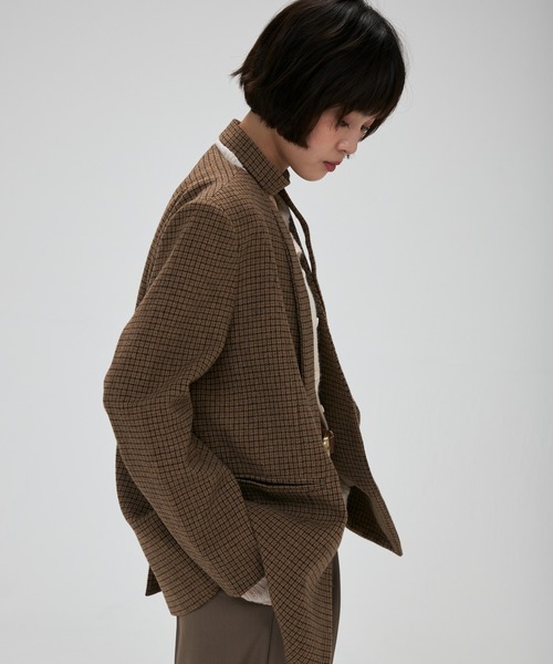 full/fill.(フルフィル)の「ribbon no collar jacket / リボン付きノーカラージャケット(ノーカラージャケット・レディース・グレー/ブラウン/ベージュ・FREE)」の17枚目の写真