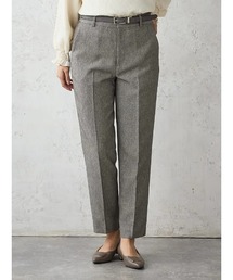 My wardrobe　シャークスキン　テーパードパンツ　ベージュ/ブラウン