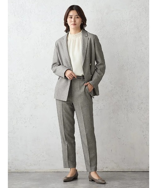 Perfect Suit FActory(パーフェクトスーツファクトリー)の「My wardrobe シャークスキン テーパードパンツ ベージュ/ブラウン(その他パンツ・レディース・ベージュ/ブラウン・M/L)」の12枚目の写真