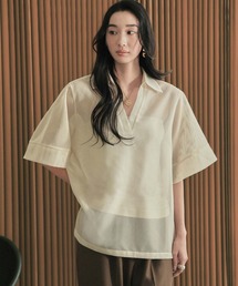 メッシュシアースキッパートップス 半袖 オーバーサイズ