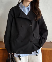 Eclat one（エクラワン）の「【Eclat one】スタンドカラー ショート丈 ジャケット（トレンチコート）」