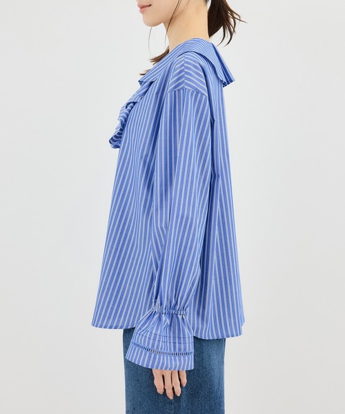 ROPE' PICNIC（ロペピクニック）の「ハシゴレース×ラッフルフリルブラウス（シャツ/ブラウス・レディース・オフホワイト/ブルー/サックスブルー/ネイビー・FREE）」の19枚目の写真