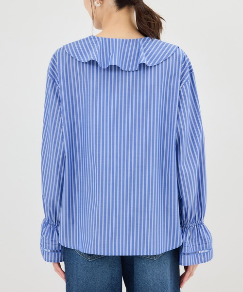 ROPE' PICNIC（ロペピクニック）の「ハシゴレース×ラッフルフリルブラウス（シャツ/ブラウス・レディース・オフホワイト/ブルー/サックスブルー/ネイビー・FREE）」の20枚目の写真