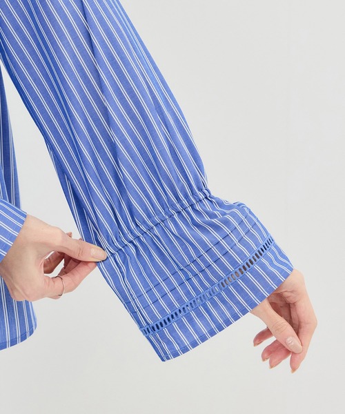 ROPE' PICNIC（ロペピクニック）の「ハシゴレース×ラッフルフリルブラウス（シャツ/ブラウス・レディース・オフホワイト/ブルー/サックスブルー/ネイビー・FREE）」の12枚目の写真