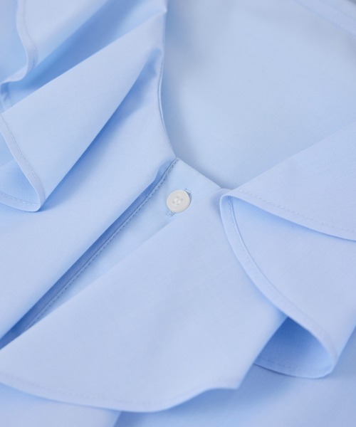 ROPE' PICNIC（ロペピクニック）の「ハシゴレース×ラッフルフリルブラウス（シャツ/ブラウス・レディース・オフホワイト/ブルー/サックスブルー/ネイビー・FREE）」の17枚目の写真
