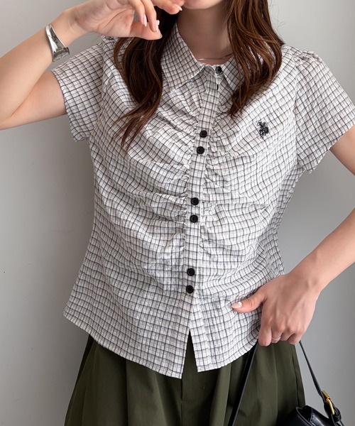 U.S. POLO ASSN.(ユーエスポロアッスン)の「RANAN/solleim別注【U.S.POLO ASSN.】シャーリングシャツ(シャツ/ブラウス・レディース・ブルー/ホワイト系その他/ベージュ系その他/ホワイト・LL/M/L)」の3枚目の写真