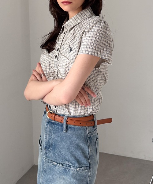U.S. POLO ASSN.(ユーエスポロアッスン)の「RANAN/solleim別注【U.S.POLO ASSN.】シャーリングシャツ(シャツ/ブラウス・レディース・ブルー/ホワイト系その他/ベージュ系その他/ホワイト・LL/M/L)」の20枚目の写真