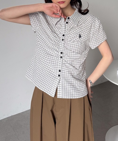 U.S. POLO ASSN.(ユーエスポロアッスン)の「RANAN/solleim別注【U.S.POLO ASSN.】シャーリングシャツ(シャツ/ブラウス・レディース・ブルー/ホワイト系その他/ベージュ系その他/ホワイト・LL/M/L)」の11枚目の写真