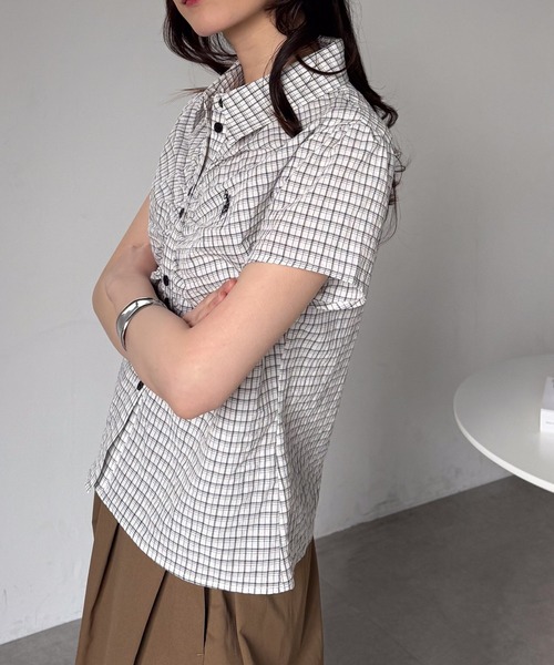 U.S. POLO ASSN.(ユーエスポロアッスン)の「RANAN/solleim別注【U.S.POLO ASSN.】シャーリングシャツ(シャツ/ブラウス・レディース・ブルー/ホワイト系その他/ベージュ系その他/ホワイト・LL/M/L)」の13枚目の写真