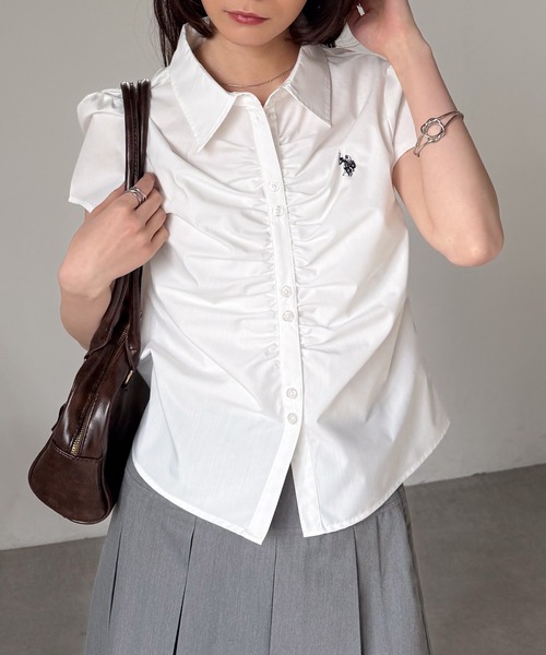 U.S. POLO ASSN.(ユーエスポロアッスン)の「RANAN/solleim別注【U.S.POLO ASSN.】シャーリングシャツ(シャツ/ブラウス・レディース・ブルー/ホワイト系その他/ベージュ系その他/ホワイト・LL/M/L)」の5枚目の写真