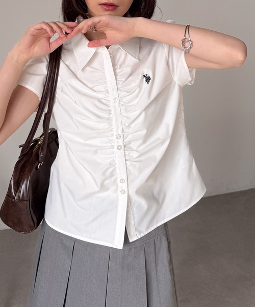U.S. POLO ASSN.(ユーエスポロアッスン)の「RANAN/solleim別注【U.S.POLO ASSN.】シャーリングシャツ(シャツ/ブラウス・レディース・ブルー/ホワイト系その他/ベージュ系その他/ホワイト・LL/M/L)」の6枚目の写真