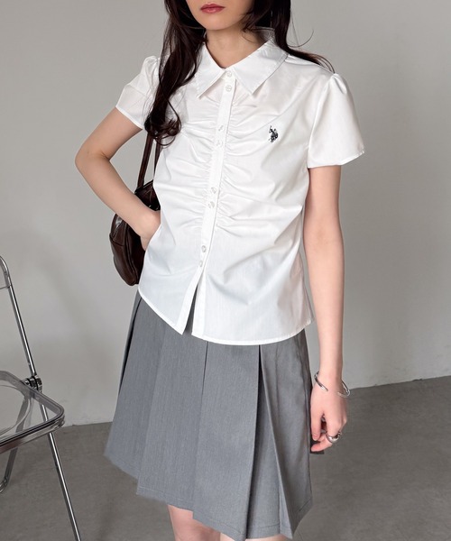 U.S. POLO ASSN.(ユーエスポロアッスン)の「RANAN/solleim別注【U.S.POLO ASSN.】シャーリングシャツ(シャツ/ブラウス・レディース・ブルー/ホワイト系その他/ベージュ系その他/ホワイト・LL/M/L)」の8枚目の写真